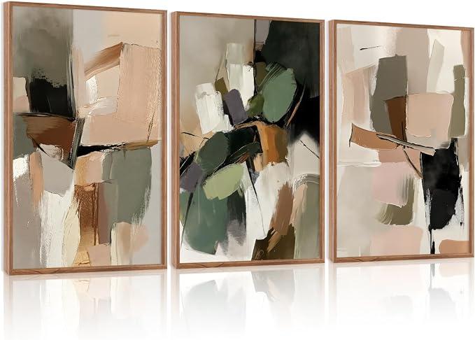 CHDITB Neutral Botanical Wall Art,Large Frame Farmhouse Begie Flower Decor