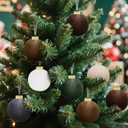 Velvet Christmas Ornaments Set,12 Pcs Christmas Decor Bolas Grandes De Navidad para Arbol Velvet Christmas Balls - Earth Toned, 80mm 3.15 inch