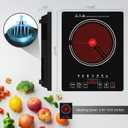Electric Cooktop, Portable Electric Cooktop 1800W Single Burner Stove with LED Touch Screen, 8 Power & 8 Temperature Levels, Timer, 110V-120V Hot Plate for Home Camping