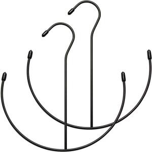 ZEDODIER Belt Hangers, Belt Rack 2 Pack Black Closet Accessories Organizers, Closet Organizer Hook Rack for Belt, Ties, Scarves, Camisoles, Hats, Bras, Shoes