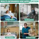 IV Pole with Wheels,47 to 100In Infusion Floor Stand Telescopic with 4 Hooks IV Bag Holder Stand Portable Feeding Pump Stand Stainless Steels Pipe Extension Pole IV Influsion Pole (Silver)