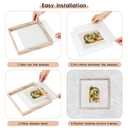 MUYE Square 12x12 Floating Frame in Light Oak,Double Glass Picture Frame Display Photo up to 12x12,Wall Mount or Tabletop Standing with Hanging Hardware Included,2 Pack