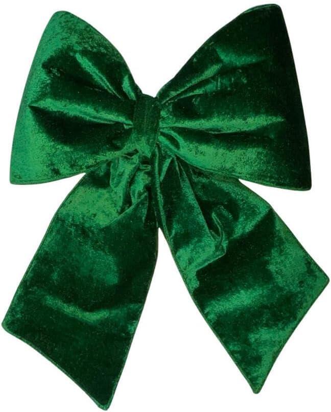 Vickerman 18" x 23" Plush Emerald Velvet Christmas Bow