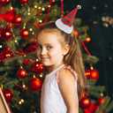 Toyvian 5pcs Christmas Hat Hair Clips, Sequin Mini Tops Decorative Barrettes for Girls Holiday Party Hair Accessories in Red, Green, Silver