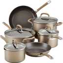 Circulon Premier Professional Hard Anodized Nonstick Cookware Induction Pots and Pans Set, 10 Piece, Bronze