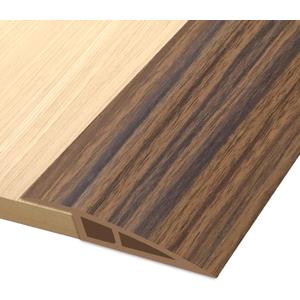 Vinyl Door Threshold Flooring Transition Strip Self Adhesive Carpet Edging Strip for Laminate Doorway Edge Threshold from 1/5" to 2/5" (Smoked Brown Wood Grain, 6.6 Ft)