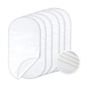 TILLYOU Waterproof Changing Pad Liners 6 Pack, 100% Cotton Reusable Cloth Diaper Liners, White