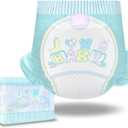 Littleforbig Adjustable Hook-and-Loop Fastener Closure Adult Printed Cloth Back Diaper 10 Pieces - Baby Parade (Medium 28"-38") (Blue)