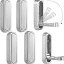 Dntorx Folding Coat Hooks, 4 Pcs Foldable Silver Wall Hooks Heavy Duty Foldable Hook Bathroom Towel Hooks Robe Hooks Wall Mounted for Hanging Coat Towels Clothes Hat Bags Keys