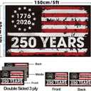 American 250th Anniversary Flag, Double Sided 3 ply 3 * 5 ft, American Flags for Outside, Heavy Duty, 4th of July Decorations, USA 1776-2026 250th Birthday Premium Flag with Grommets (Style 1)