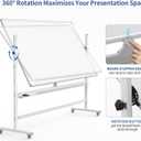 Rolling Magnetic White Board on Wheels, Mobile Easel Standing,48x32 inch