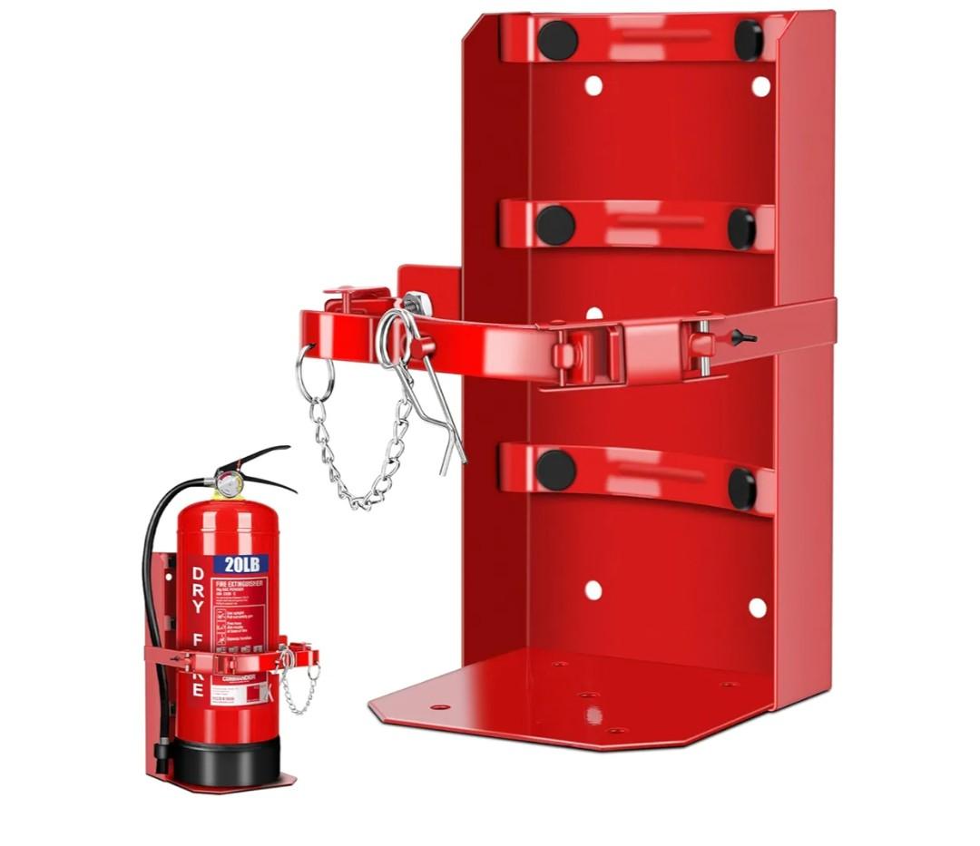 Heavy Duty Vehicle Bracket,Fire Extinguisher Brackets&Mounts-St12 Steel Red, Fit 20lb Dry/10lb Co2 Extinguisher-for School,Garage,Vehicle,Boat,Truck Generic Replacement for 810 by amerex