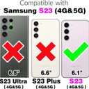 Wallet Case for Samsung Galaxy S23 5G with Long Crossbody Strap Card Holder Premium Grid PU Leather Magnetic Clasp Kickstand Shockproof Phone Cover for S 23 23S GS23 G5 SM-S911U 6.1 inch Pink