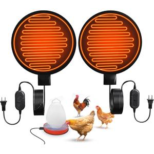 Heated Chicken Waterer Base, 6" Energy Saving Poultry Water Heater for Winter - Prevents Freezing for 1 to 5 Gallon Buckets, for Ducks, Geese, Turkeys, Chickens,1 PC