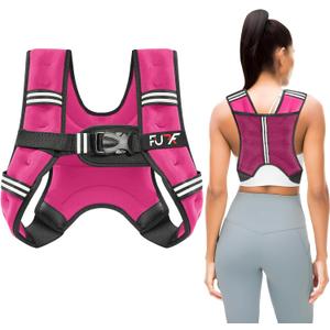 FUFF Weighted Vest 5lb Weights with Reflective Stripe, Weighted Vest for Men Women Strength Training Running Walking Jogging