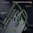 Magnetic Case for iPhone 12 Pro Max, with Invisible Ring Stand, Military Drop Protection, Shockproof Anti-Fingerprint Matte Protective Cover for iPhone 12 Pro Max, Dark Green
