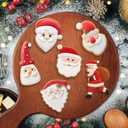 2 x 6PCS Santa Cookie Cutter Set, Christmas Cookie Cutters, Holiday Shaped Biscuit Molds, Stainless Steel Baking Supplies for Homemade Cookies, Christmas Santa