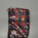 3 Pieces Christmas Kitchen Curtains Set, Plaid & Snowflake & Holly Xmas Curtains for Kitchen - Light Filtering, Easy Install Red Valances for Christmas Window Decor