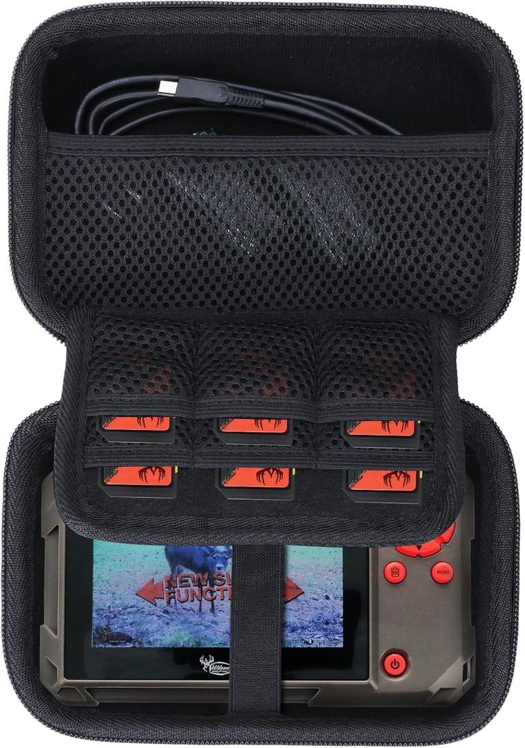 Storage Case Compatible with WILDGAME Innovations Trail Pad Swipe VU60 / Stealth Cam SD Card Viewer 4.3" Touch Screen (Black Case)