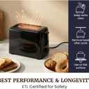 Elite Gourmet 2-Slice Cool Touch Toaster 6 Browning Levels, Extra Wide 1.25 Slots for Bagels & Thick Bread, Cancel Function, Compact, ETL Certified, Black