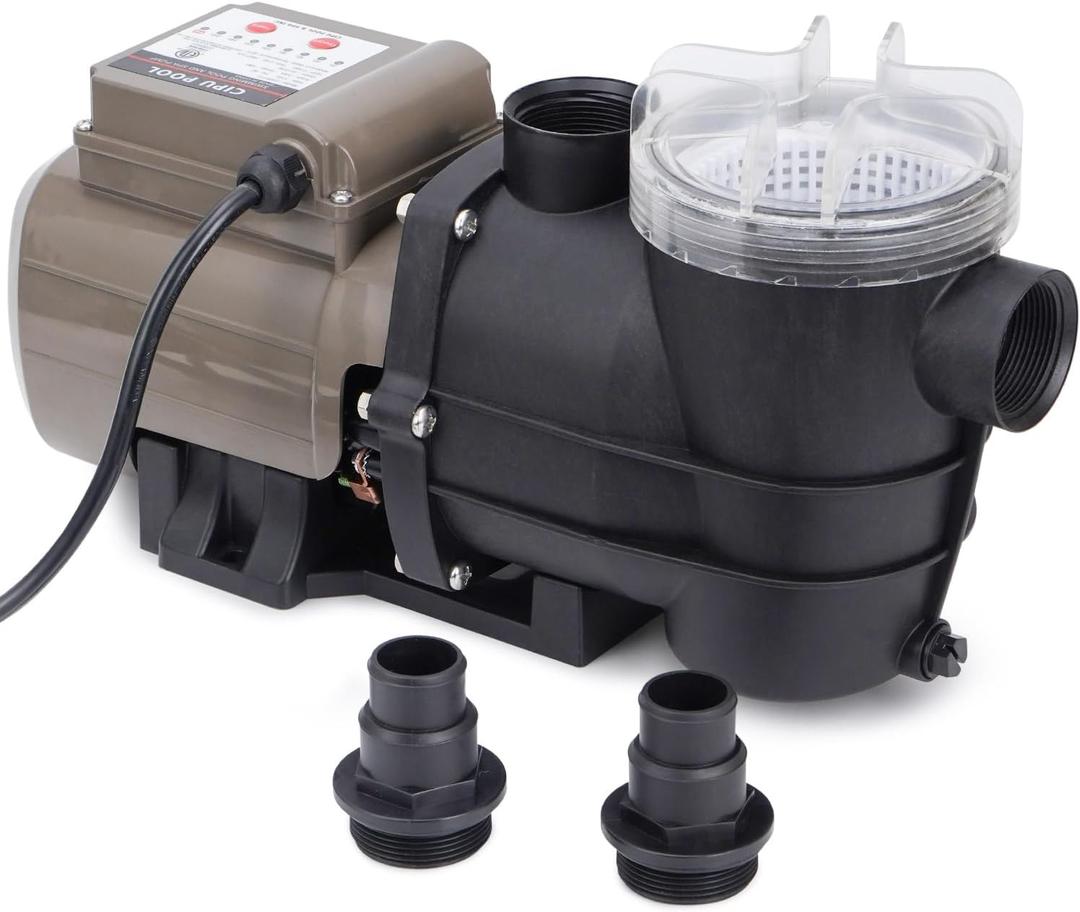 CIPU Pool Pump with Timer 2700GPH 115V Powerful Self Priming Above Ground Swimming Pool Pump 0.35HP with Filter Basket Low Noise for Pools Hot Tub Spa Water Circulation