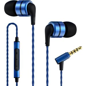 SoundMAGIC E80C Wired Earbuds with Microphone HiFi Stereo Audiophile Earphones Noise Isolating in Ear Headphones Comfortable Fit Super Bass Blue