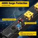 HHSOET 16 Outlet Long Power Strip, 6FT Heavy Duty Power Strip with 4800J Surge Protection, 20a Mountable Wide-Spaced Outlets for Home, Office, Garage & Workshop - ETL Certified