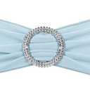Lounsweer 100 Pcs Spandex Chair Sashes Bows Without Buckle Light Blue Stretch Chair Cover Bands Baby Shower Plain Bow Sash Elastic Bands Ties for Wedding Party Hotel Banquet Events Decoration