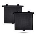 EcoNour Car Side Window Sun Shade (2 Pack) | Retractable Roller Sunshade for Kids | Baby Car Window Shades for UV and Sun Glare Protection | Baby Travel Accessories (15"x17") (Medium)