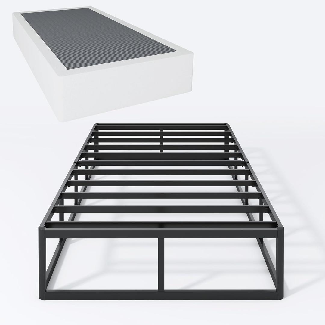 Twin XL Box Spring 9 Inch High Profile Metal Frame Mattress Foundation,Twin XL Size Box Spring with Fabric Cover, Easy Assembly, Noise Free