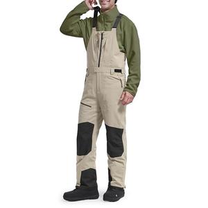 FREE SOLDIER Men's Ski Bibs Snow Insulated Waterproof Winter Overalls Ripstop Snowboarding Pants (Khaki Medium/30)