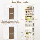 Over The Door Organizer, 6 Shelf Door Hanging Organizers with 6 Large Capacity Pockets, Behind Door Storage Hanging Shelves for Closet Wall Bathroom Bedroom Nursery, 6-tier