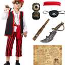 Joy Bang Pirate Costume Kids, Boys Halloween Costumes for Ages 10-12, Dress up Cosplay Pretend Role Play Set with Toys Accessories