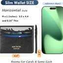 Slim Wallet Minimalist Front Pocket RFID Blocking Men and Women Leather Wallets