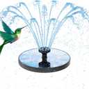 AMZtime Solar Water Fountain, Upgraded Solar Bird Bath Fountains with 6 Nozzles, Free Standing Floating Solar Powered Water Fountain Pump for Bird Bath, Garden, Pond, Pool and Outdoor