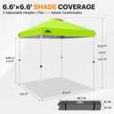 EAGLE PEAK 6.6x6.6 Pop Up Canopy Tent Easy Up Canopy Outdoor, Neon Green