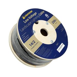 Lightkiwi 14/2 Low Voltage Landscape Lighting Wire - 250 Feet - Copper, Outdoor Direct Burial Wire - Under Ground Stranded Electrical Cable for Spotlight, Pathway Light and LED Lights - ETL Listed