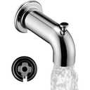 Slip-On Extra Long Tub Spout with Diverter, 1/2 Inch Slip Fit Connection,Chrome Plated