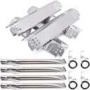 Grill Replacement Parts for Nexgrill 720-0830H, Nexgrill 720-0888, 720-0888N, Grill Burner Tubes, 3 Heat Shield Tent Plates and Grill Igniters Kit Replacement for Home Depot Nexgrill 4 Burner 720-0830H