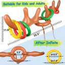 Christmas Games for Family Party, 4 Pack Inflatable Reindeer Antler Ring Toss Game Great Christmas Games for Adults and Kids