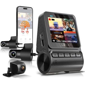 Quad-Channel Dash Cam 1080p Front, Rear, Cabin & Exterior Coverage | Wi-Fi | Optional GPS | 2" LCD | 170 Wide Angle | 24-Hour Parking Surveillance | Support Up to 256GB | 64GB Card Included