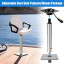 3/4" Pin Adjustable Locking Boat Seat Base, 3 Height Ranges(13-19)(18-24)(24-30) Inch, for Yacht & Fishing Boat Mounting