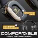 M300A Ear Protection For Gun Range - Shooting Ear Muffs with Ergonomic Gel Cushions, IPX5 Waterproof Gear (Black)