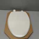 Mayfair Cassel Slow Close Toilet Seat, Easy Clean, Non Slip Premium Wood Seat, Easy Install, Made in USA, Elongated, Biscuit
