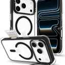 ORNARTO Clear Case for iPhone 17 Pro Max with Camera Stand | Military-Grade Drop Protection | Camera Control Button | Compatible with MagSafe | Built-in Air Phone Cover for iPhone 17 Pro Max - Black