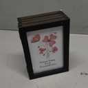 Lyeasw Four Hinged 4x6 Picture Frame, Classic 8 Opening 4 by 6 Photo Frame with Glass, Black Folding Frame for Tabletop or Desk Standing