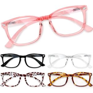CCVOO Reading Glasses for Women with Blue Light Filter
1.25, Eye Glasses, Blue Light Blocking, Cheaters (A 5 Pack Mix)
