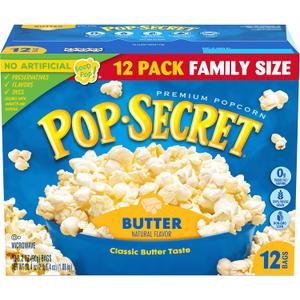 Pop Secret Butter Microwave Popcorn 12ct (3.2oz Bags), 38.4oz Box (Pack of 1) (EXP 04/04/27)