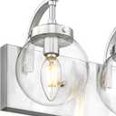 Beionxii Brushed Nickel Bathroom Light Fixtures, 3-Light Bathroom Vanity Light Over Mirror, Modern Vanity Lighting Fixtures with Clear Glass Shade for LivingRoom Hallway, BX-VL03BN-3CG