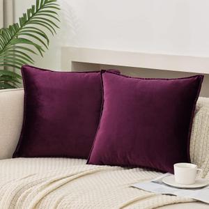 JIAHANNHA Velvet Purple Throw Pillow Covers 22x22 Inches Pack of 2 Soft Decorative Square Cushion Covers for Couch Sofa Bed Livingroom Car,55x55Cm JIAHANNHA Velvet Purple Throw Pillow Covers 22x22 Inches Pack of 2 Soft Decorative Square Cushion Covers for Couch Sofa Bed Livingroom Car,55x55Cm